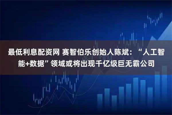 最低利息配资网 赛智伯乐创始人陈斌：“人工智能+数据”领域或将出现千亿级巨无霸公司